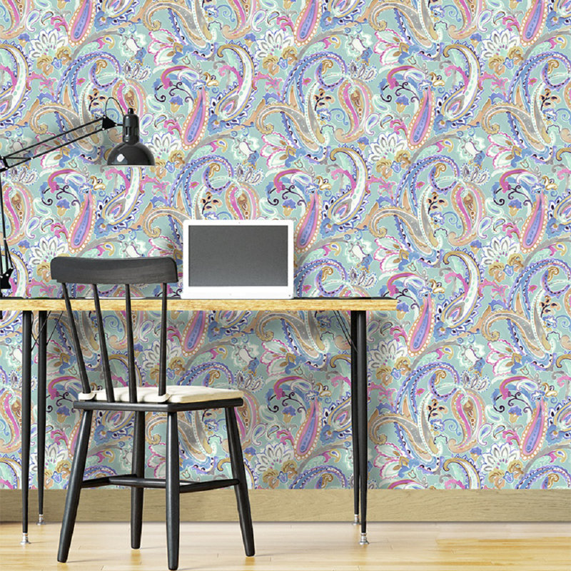 Gwenifer 10m x 68cm Matte Wallpaper Roll, Blue