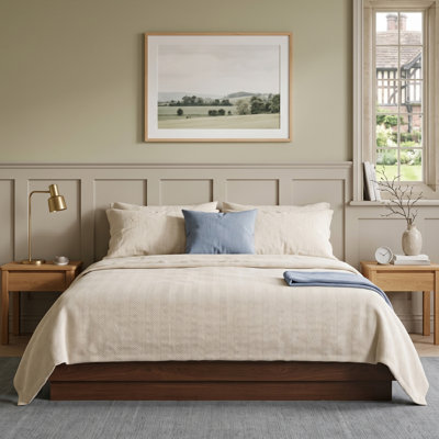 Modern Headboard-Free Wood Platform Bed with Stepped Base and Lift-Up Storage, King, Walnut Brown