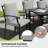 Maynard 7-Piece Black Metal Patio Dining Set With Rectangular Table And Gray Cushions-122878502