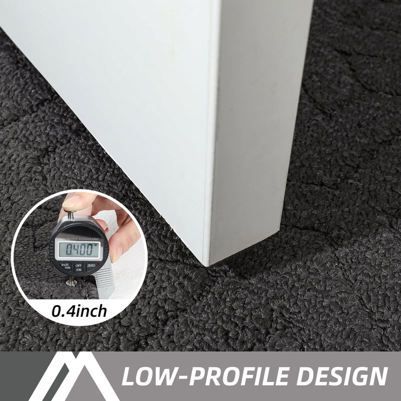 Non-slip Geometric Indoor Doormat, 20" W x 32" L, Charcoal