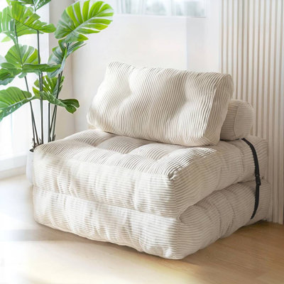 Folding Sofa Bed, Convertible Sleeper Chair With Pilow Foldable Matress With Back Support, Portable Fold Out Chair Bed Comfy Floor Sofa Lounge For Liv by Latitude Run