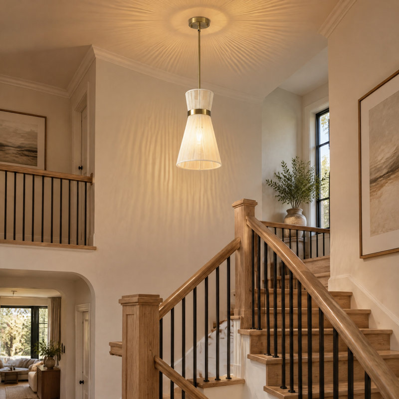 Luminaire suspendu en sablier 1 lumière, Brushed Gold