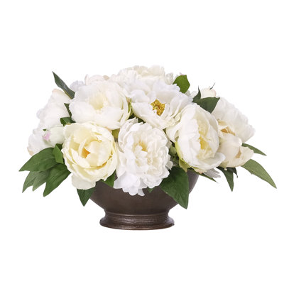 Pivoine, blanc, bol en céramique, l 14 po x P 14 po