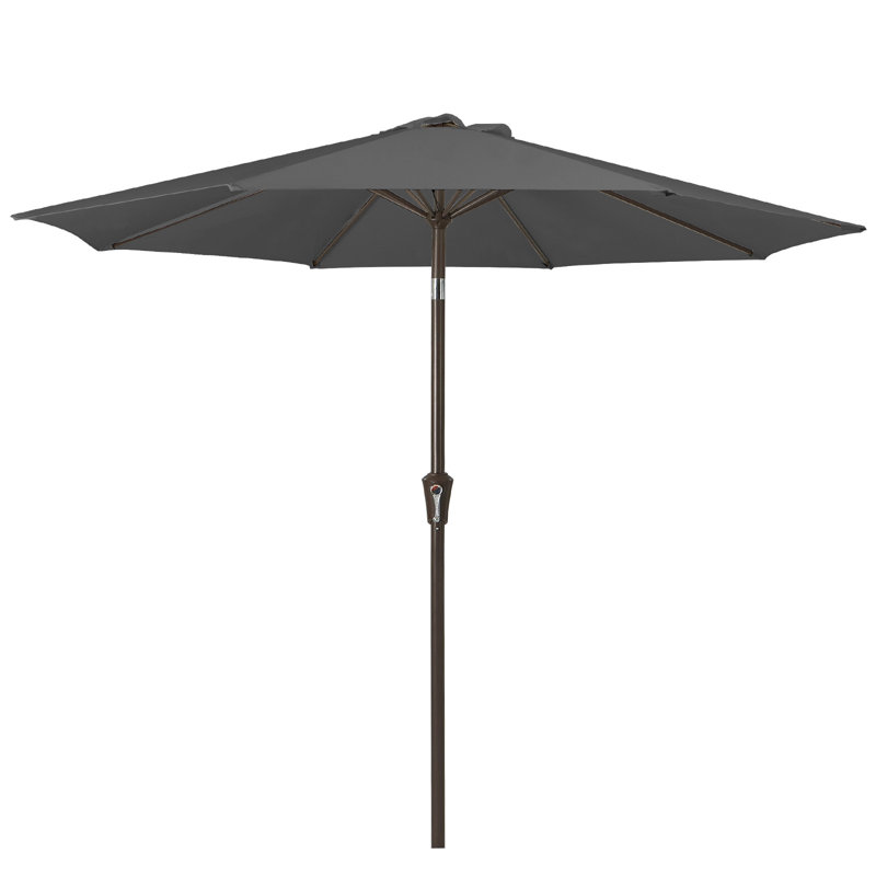 Parasol de marché inclinable Germar, Gris, H 95,7 po x l 120 po x P 120 po