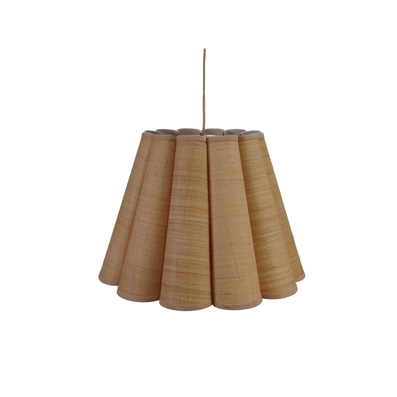 Raffi Scalloped Pendant Lamp With Linen Trim