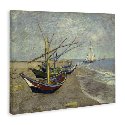 Art classique, bateaux de pêche classiques sur la plage par one1000paintings