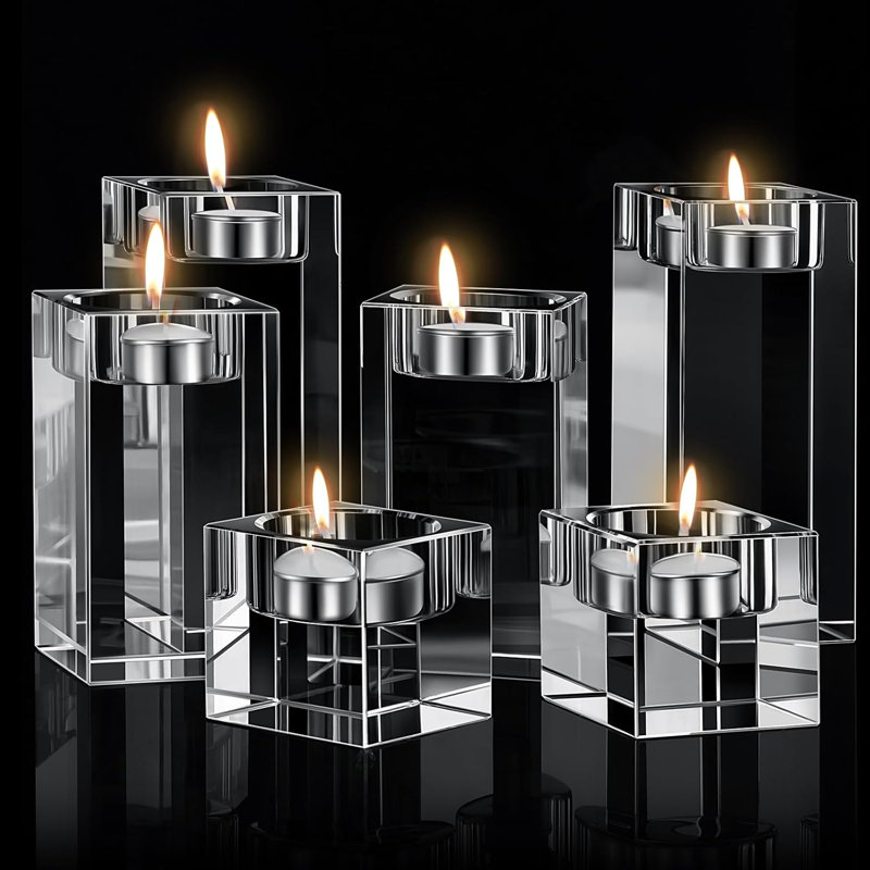 Ensemble de 6 bougeoirs en cristal