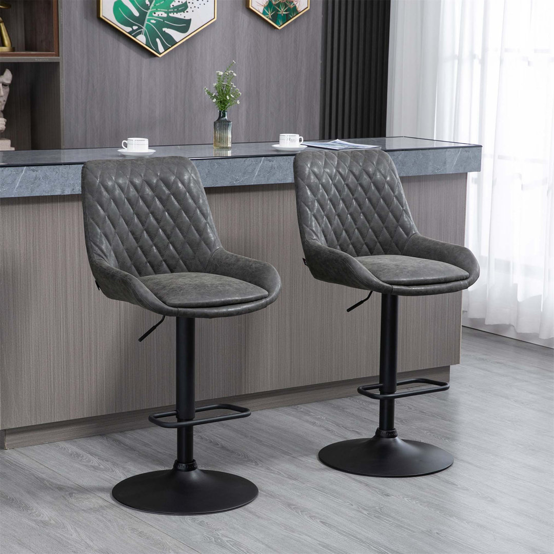 Bigvai Adjustable Height Counter Stool with Metal Frame