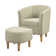 Upholstered 27" Wide Barrel Chair with Ottoman