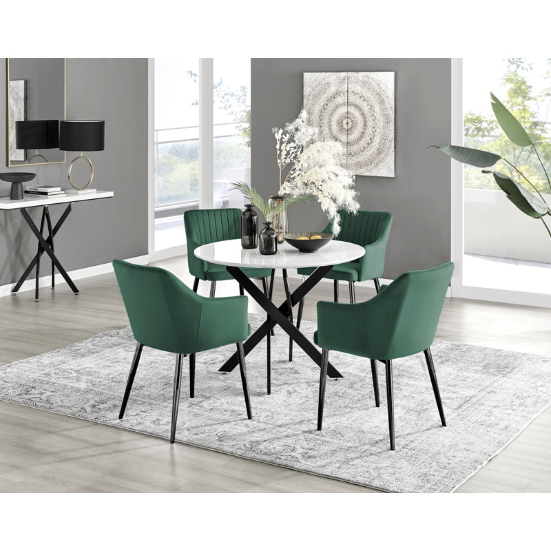 Ensemble repas pour 4 personnes Aashif, Vert / noir