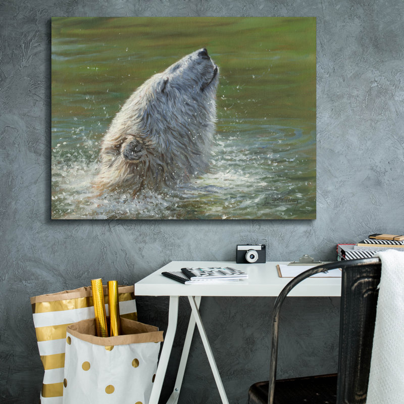 Art mural sur toile, "Ours polaire" par David Stribble par Millwood Pines, H 26 po x l 34 po x P 1,5 po