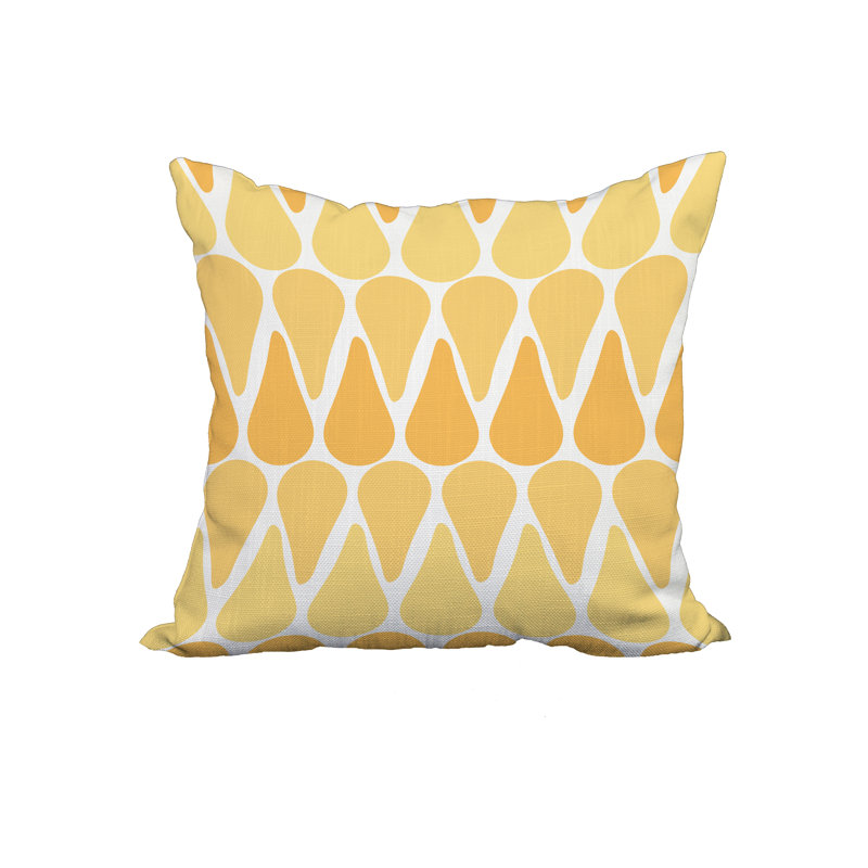  Housse de coussin carré en coton et insert, 20 po x 20 po, Jaune