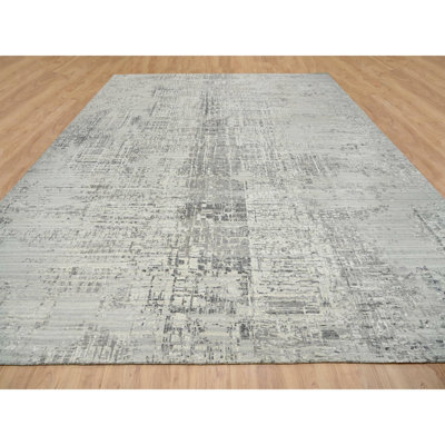 One-of-a-Kind 14' X 20' New Age Area Rug in Light Gray