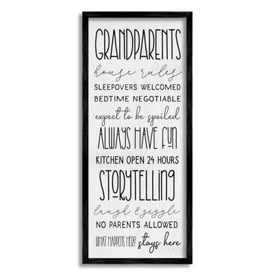 «Grandparents House Rules Fun Rustic Family» par Lil 'Rue - Art textuel