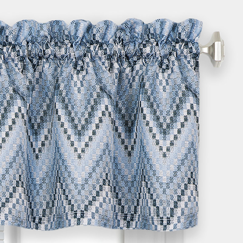 Cantonnière sur mesure Yarra, Bleu givré, L 58 po x L 14 po
