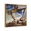 Reproduction d'art sur toile encadrée (cadre mince couleur bois, 61 x 61 cm) : « Construction souple avec haricots bouillis » de Salvador Dali. Décoration murale.-1308345300