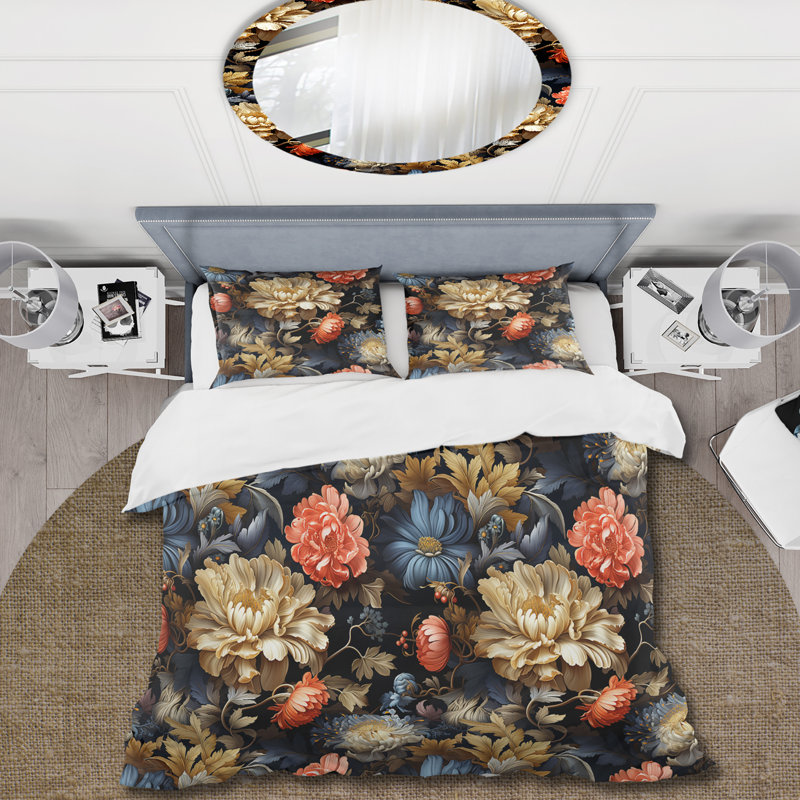 Ensemble de housse de couette Mystic Flora Moody, Housse de couette simple + 1 taie décorative stan