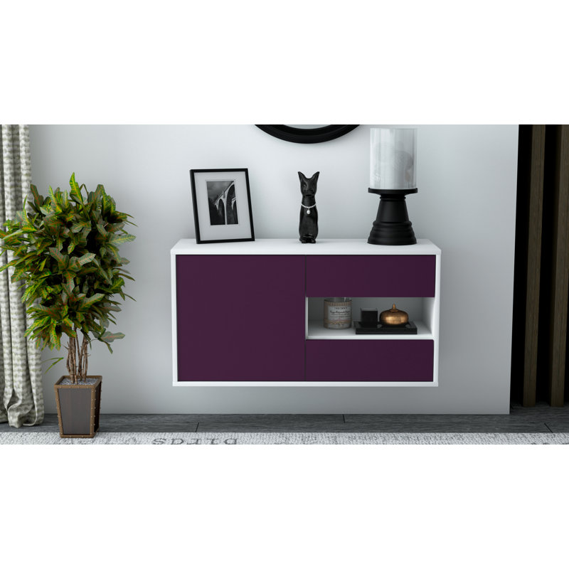 Marling TV Stand, Black/Purple