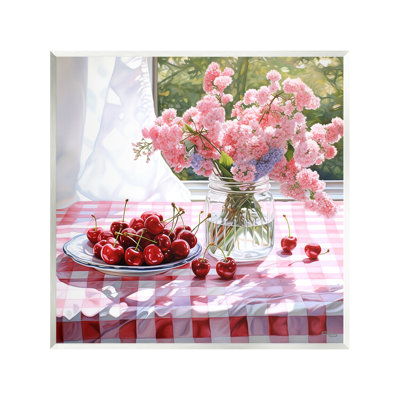 «Cherry Blossoms & Fruits», art mural sur bois par RB