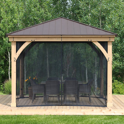 Alberteen 3.66m X 3.66m Wood Patio Gazebo