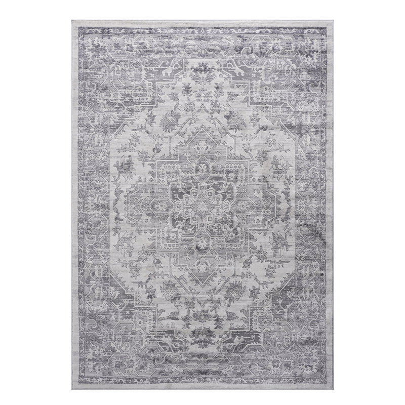 Non-Shedding Silver Area Rug Blanket - Suitable For Dining Room, Study, Stain Perfect Home Office,, Rectangle 6'7" x 8'