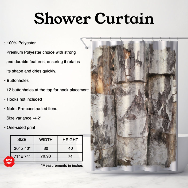 Eshin Abstract Shower Curtain, 74"H x 71"W