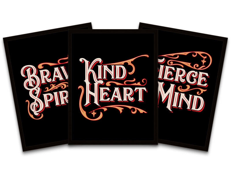 Brave Kind Fierce Powerful Cirque - 3 Piece Print Set