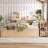 Full Size Daybed With Trundle,Wood Daybed Frame with Storage Drawers,Side Shelves and Desk,Golden-781719959-781719958