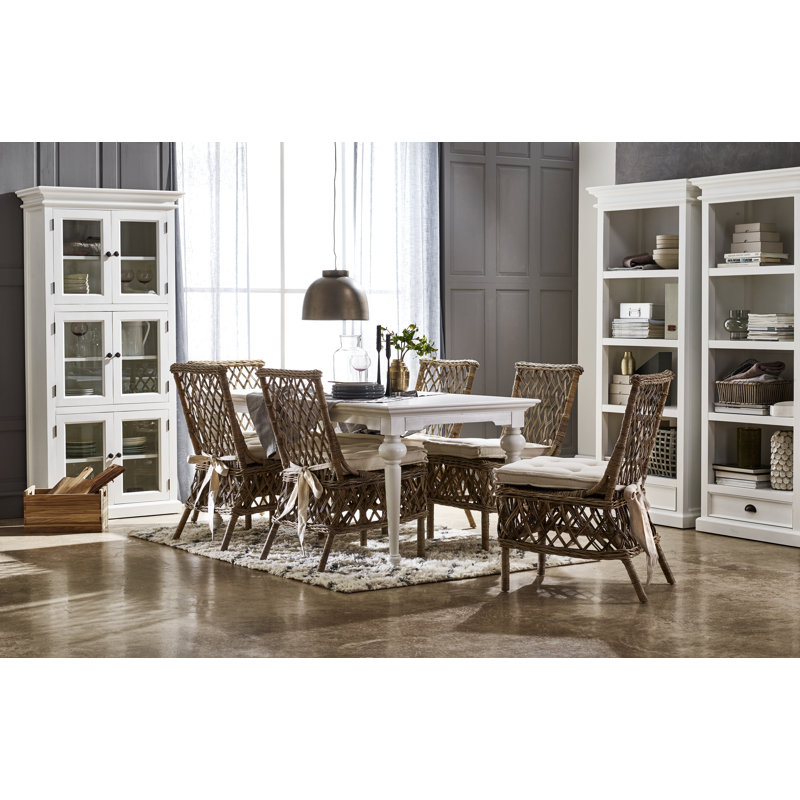 Cross Back Side Chair in Natural Gray