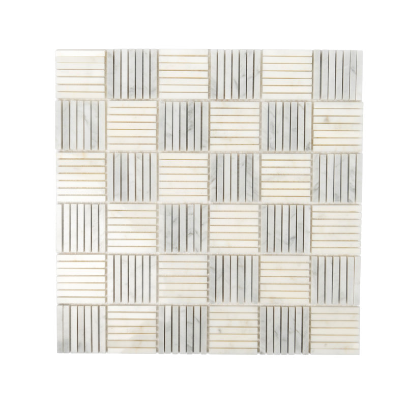 12" x 12" Marble Grid Mosaic Wall & Floor Tile