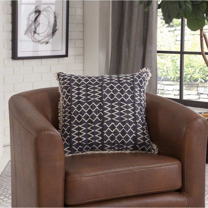 Fringed Cotton Throw Pillow