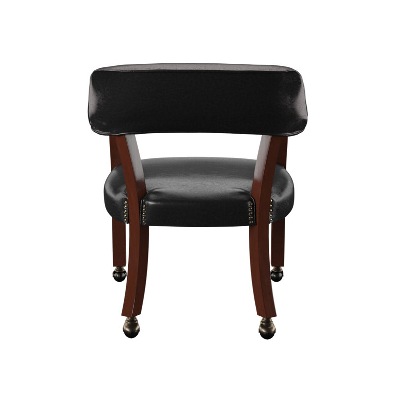 Tournament Arm Chair w/Casters, Black Leather