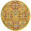 Tapis jaune à motif floral Weirton-694233997