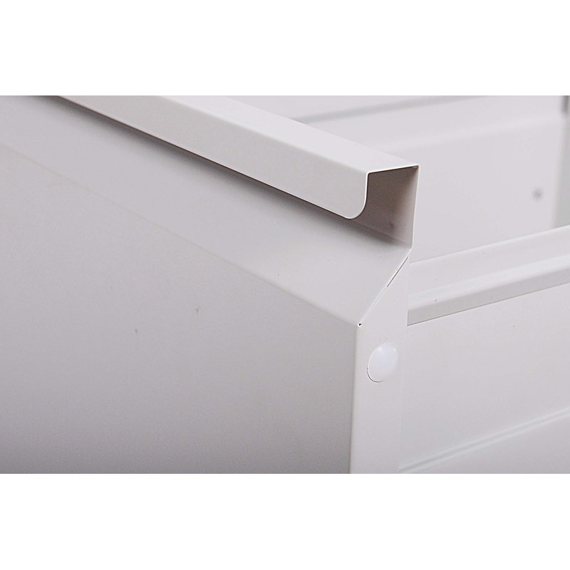 4 Drawer Metal Vertical File Cabinet with Lock Office Home Steel Vertical File Cabinet, White