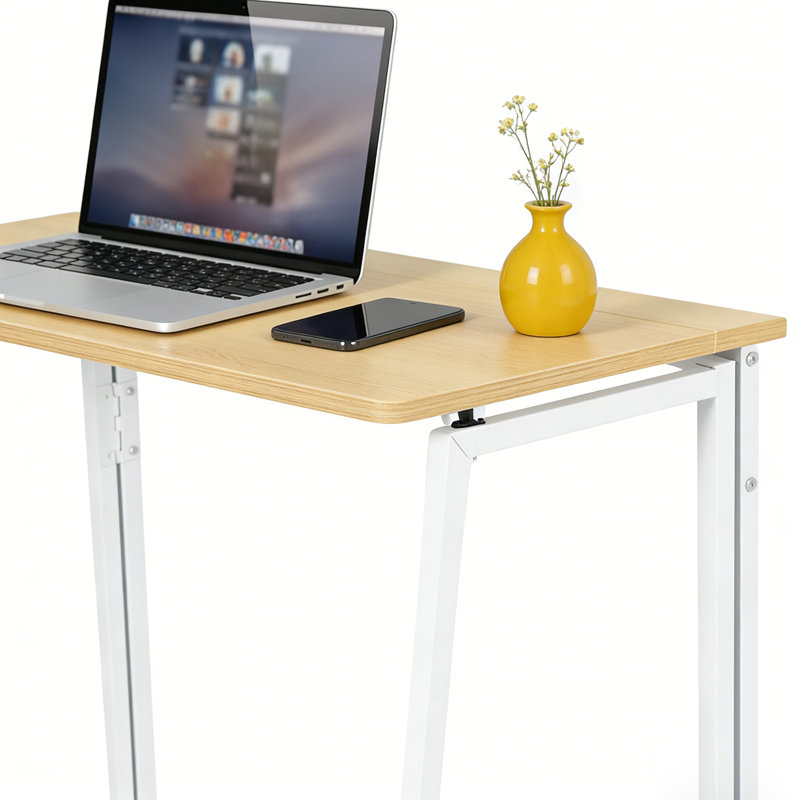Metal Base Computer Desk, Yellow, White