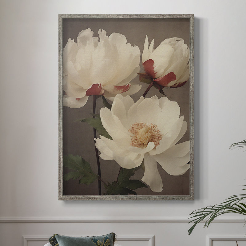 Impression encadrée rétro Vintage Floral Print III - bois massif