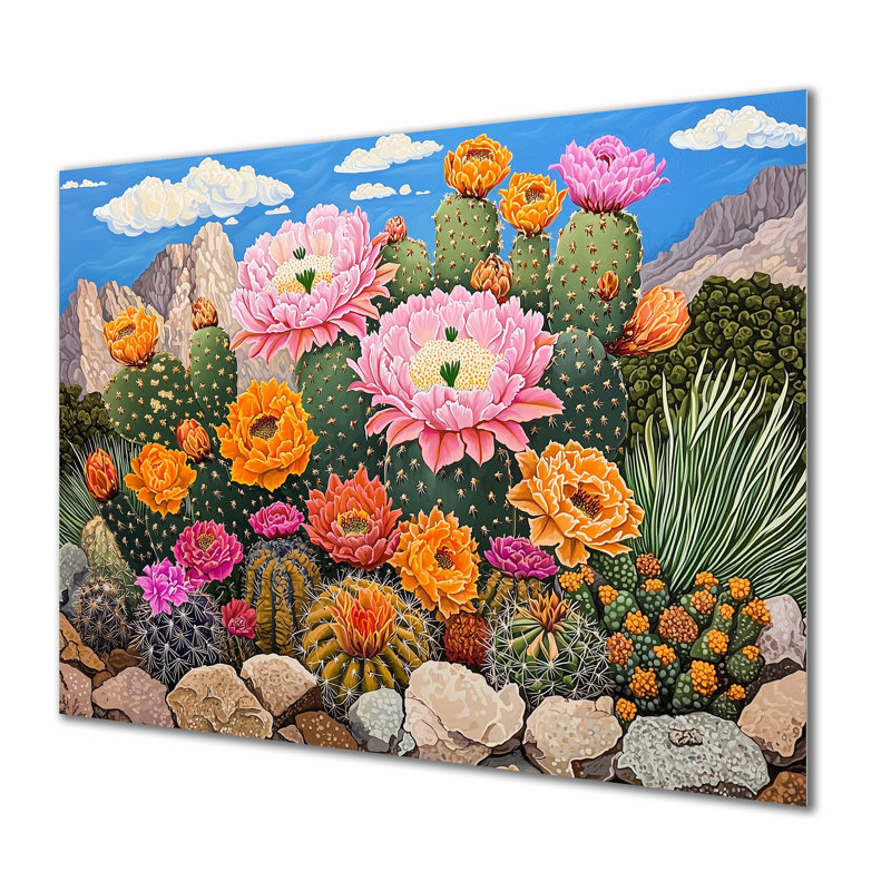 Cactus rose, cactus rose à Las Vegas II, H 12 po x l 20 po x P 0,84 po