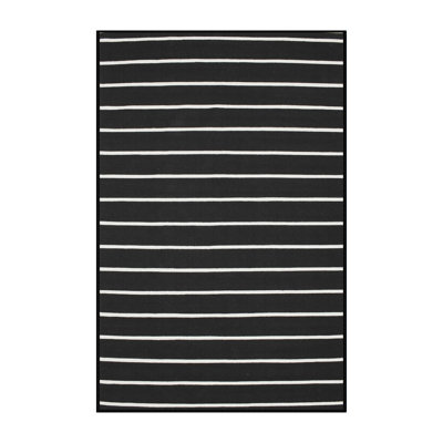Tapis contemporain bleu / blanc