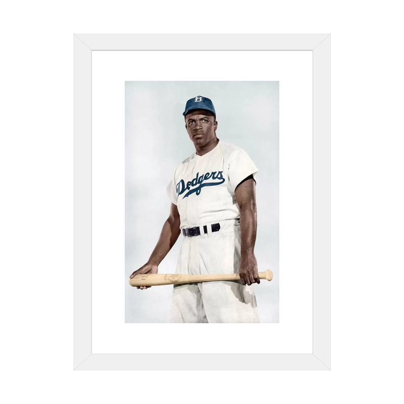 «Jackie Robinson (1919-1972)», reproduction d'art, H 32 po x l 24 po x P 1 po, Papier blanc