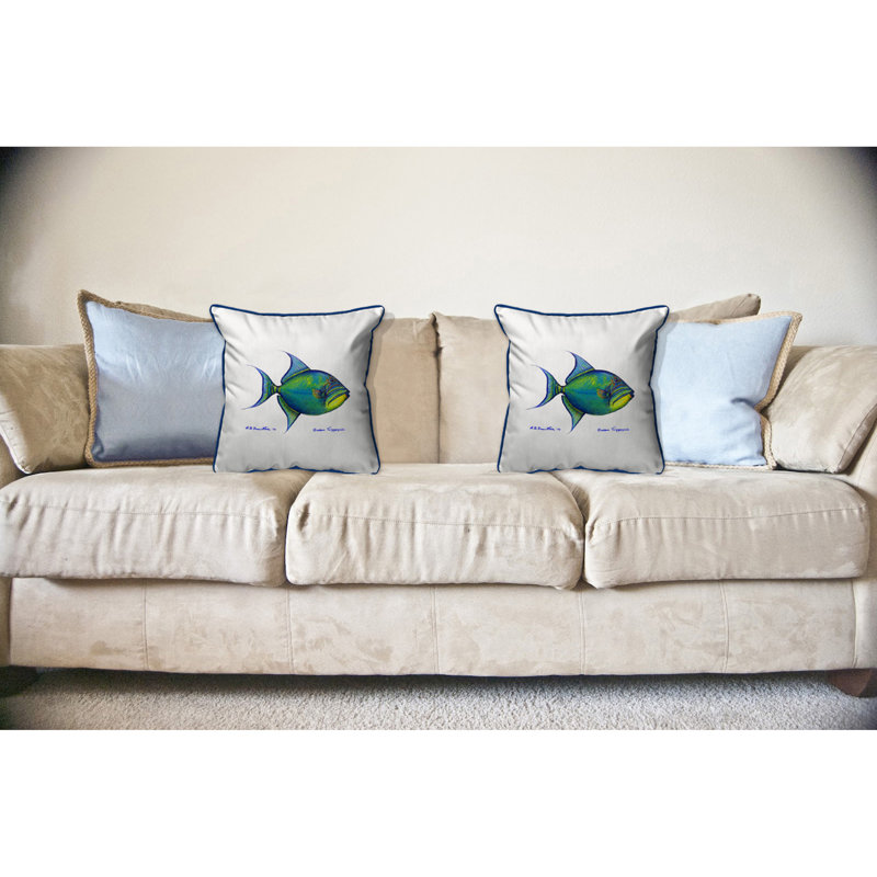 Coussin intérieur / extérieur Alaina Trigger Fish, Grand