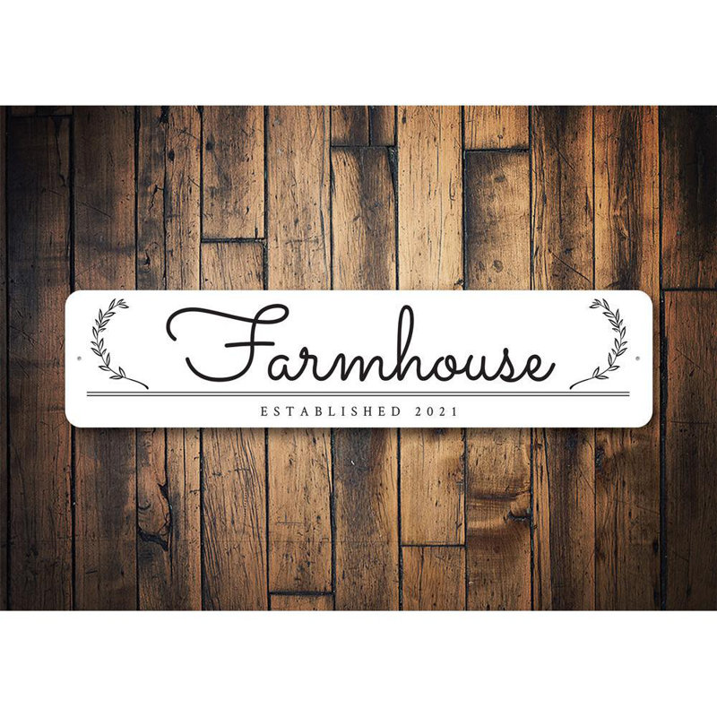 Artsy Farmhouse Established Aluminum Sign, 6" H x 24" W x 0.06" D
