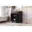 Meuble-lavabo 24 po avec lavabo supérieur, armoire de rangement moderne avec 2 portes à fermeture douce et tablette réglable, structure en bois massif-126278476