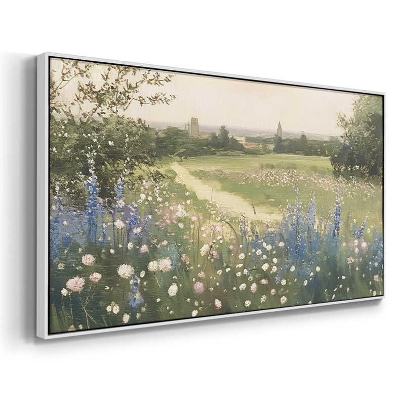 Botanical Series-CCL XXIV- Toile tendue avec châssis tendue, prête à être accrochée, H 21 po x l 41 po, Blanc