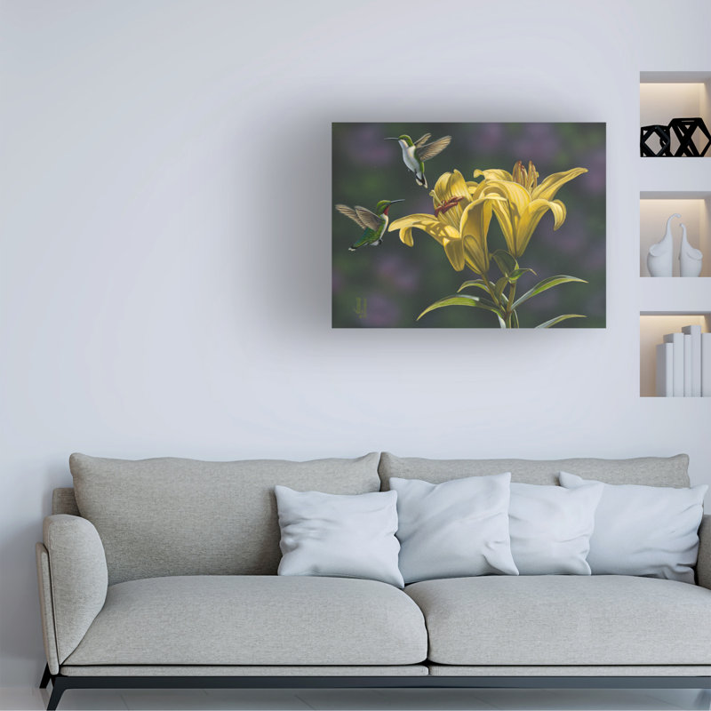 Jeff Hoff Yellow Lilies Canvas Art