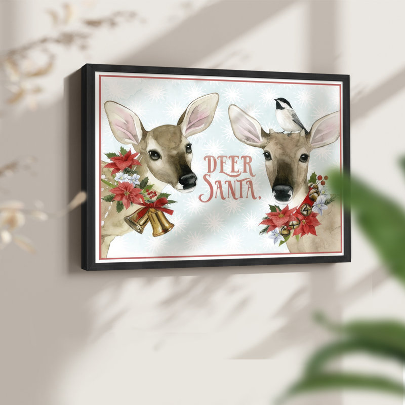 Deer Christmas Collection A - Reproduction encadrée - Restickable, Noir, noir, noir, noir, H 16 po x l 20 po