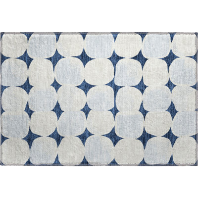 Premium Machine Washable Prisco Navy Rug