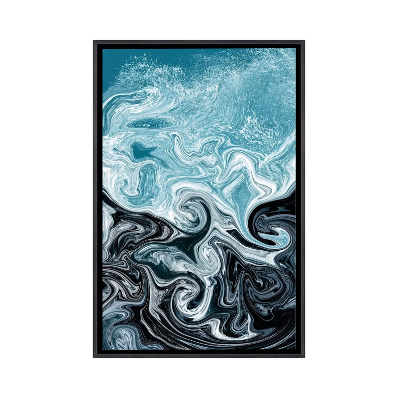 Splash par Ana Rut Bré - impression d'art graphique, Aucun mat, H 26 po x l 18 po x 1,5 po, Toile avec cadre noir patiné