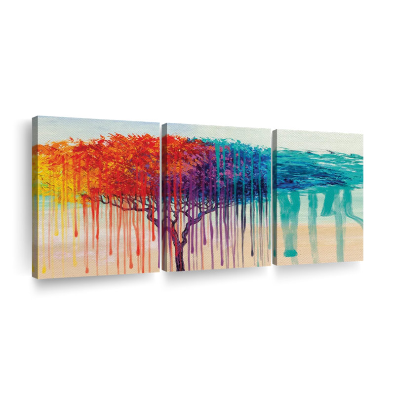 Ensemble d'arbres 3 pièces Trees Rainbow Tree, H 27 po x l 56 po x P 1,25 po