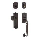 Parthenon Handleset with Single Cylinder Deadbolt and Door Knob and Rosette