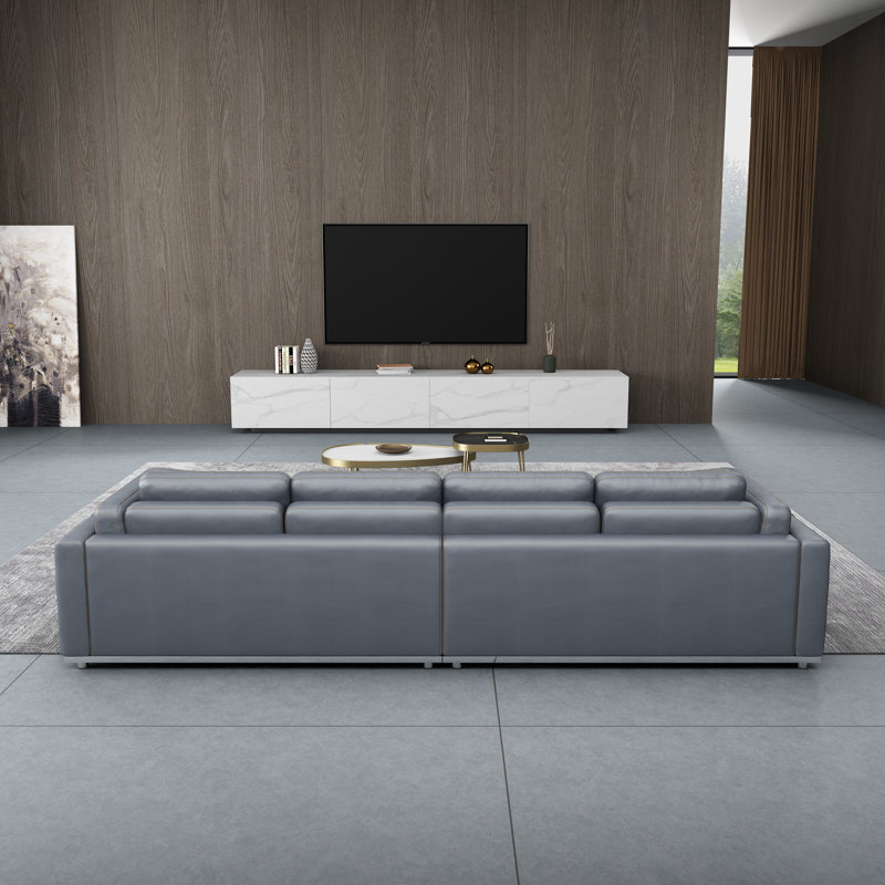 Picasso Sofa, Gray Genuine Leather